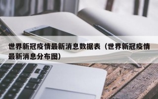 世界新冠疫情最新消息数据表（世界新冠疫情最新消息分布图）